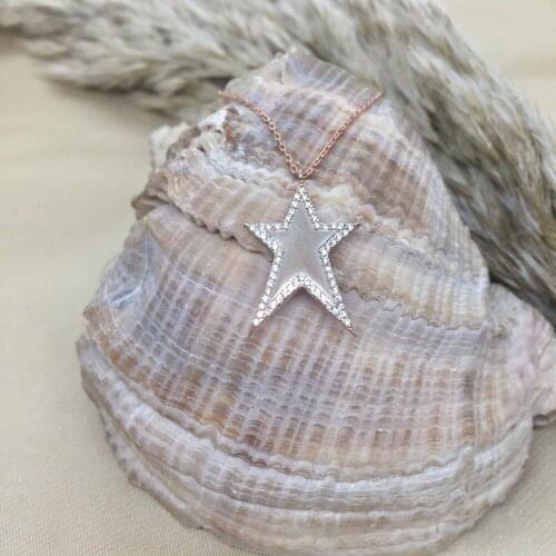 NEW Trendy 925 Silver Necklace Turkish Jewelry Birthday Gift Star Fashion Necklace For Women Minimalist Style Luxury Designer