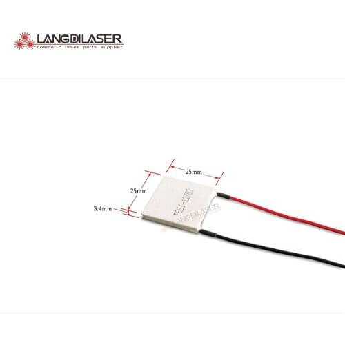 Semiconductor cooling plate TES1-12702 , for RF system , voltage : 12V , current : 2A , power : 24W , size : 25*25*3.4mm