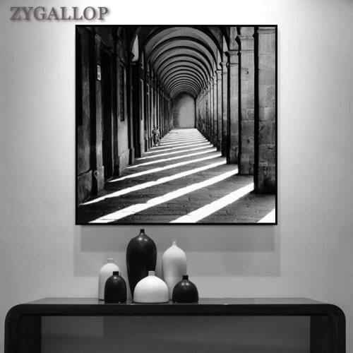 Nordic Building Posters And Prints Corridor Wall Art Canvas Painting Wall Pictures For Living Room Decoration Cuadros Unframed