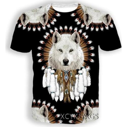 Native Indian Wolf 3D Print Causal Clothing Fashion Men Women Hip HopT-shirt Plus Size S-7XL harajuku graphic t shirts