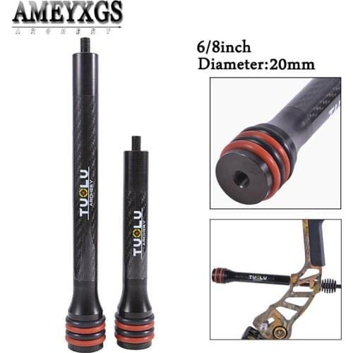 Hunting Bow Professional Stabilizer Rod 6/8inch Archery Shock Absorber With Rubber Damper For Bow Shooting Accessories