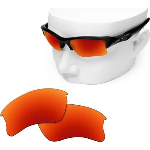 OOWLIT Polarized Replacement Lenses of Fire Red Mirror for-Oakley Flak Jacket XLJ Sunglasses