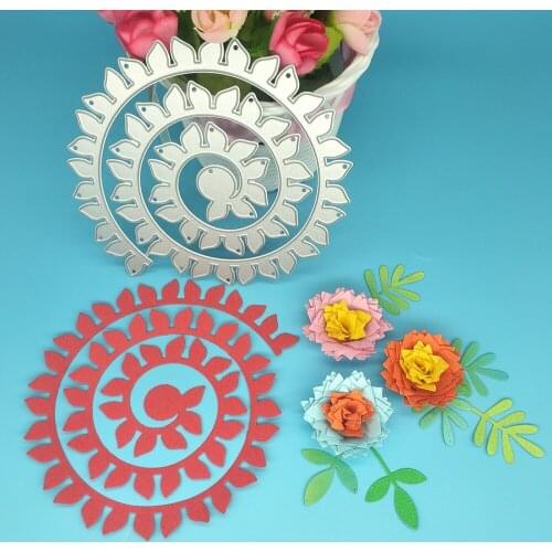 Spiral Flower, Carnation Metal Cutting Knife Mould Paper Crafts Scrapbook Card Template DIY Decoration Accessories
