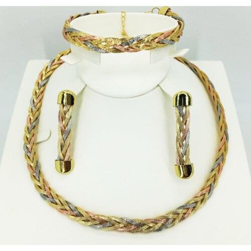 Bridal Gift Nigeria wedding African pearl jewelry set brand women fashion Dubai gold jewelry set wholesale design