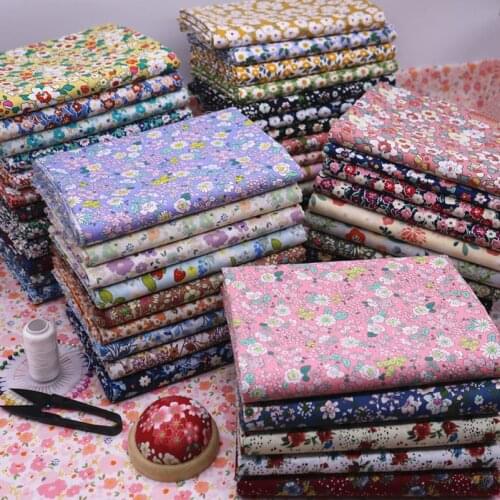 Thin Summer Pure Cotton DIY Handmade Skirts Womens Skirts Clothes Floral Poplin Fabric By The Meter