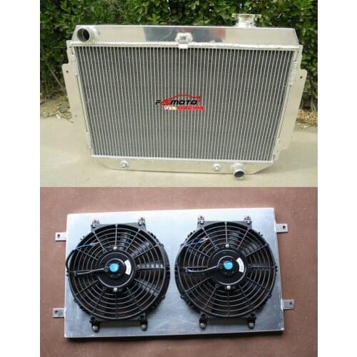 3 Row Aluminum Racing Radiator + Shroud + FAN For Holden Kingswood HQ HJ HX HZ V8 FIT Chevy AT MT