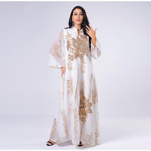 U-cn Eid Mubarak Abaya Dubai Turkey Muslim Fashion Dress Islam Clothing Abayas For Women Jalabiya Robe Longue Femme Kaftan