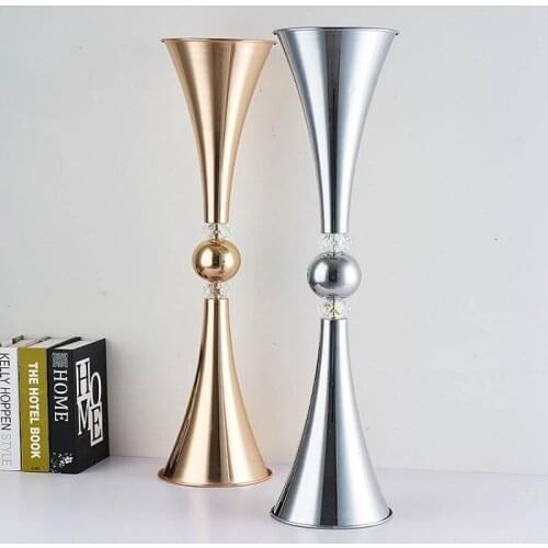 Vases Metal Candle Holders Candlesticks Wedding Centerpieces Event Flower Road Lead Home Decoration 10 PCS/ Lot