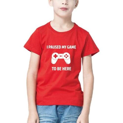 I Paused My Game To Be Here Youth T-Shirt Gamer Youth Tee Shirt Summer Cotton Cute Video Game Shirt