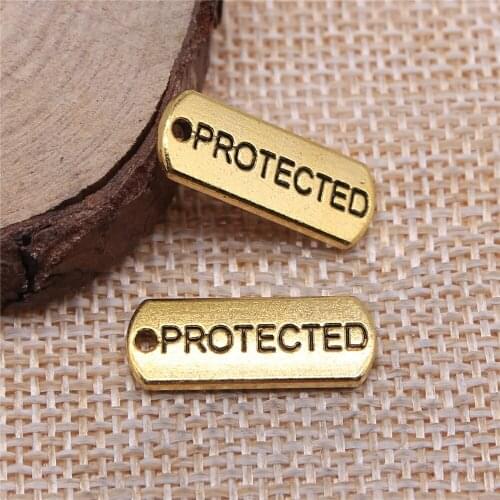 WYSIWYG 10pcs 21x8mm 2 Colors Protected Tag Charms Pendant For Jewelry Making Jewelry Findings