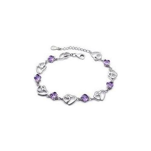 2016 romantic love heart 925 sterling silver shiny zircon ladies`bracelets wholesale jewelry gift