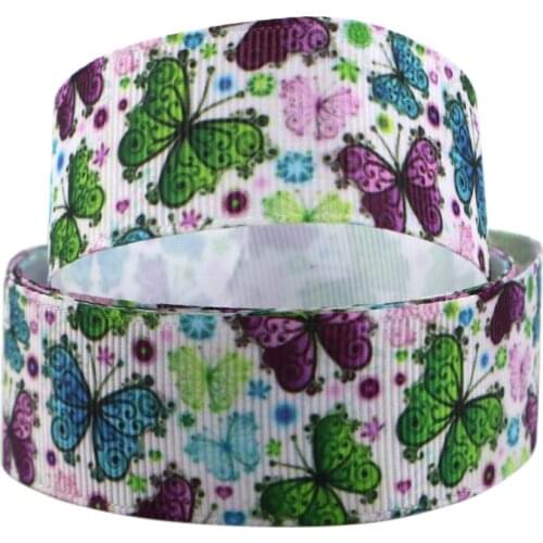 David Accessories 1" 25mm Animal Flower Printed Grosgrain Tape Ribbon 5yds,DIY Handmade Materials,Wedding Gift Wrap,5Yc10179