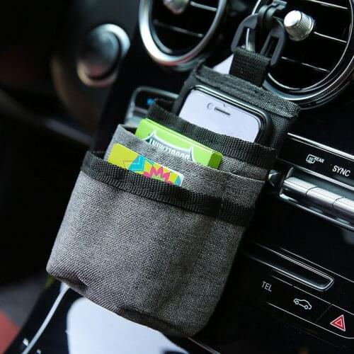 Car Organizer Storage Container Bags Auto Air Vent Pocket Stowing Tidying Storage Phone Pocket Hanging Holder Hanging Bag