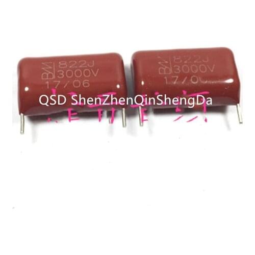 CBB high pressure metal film capacitance 3000V 822J 8.2NF P22mm new