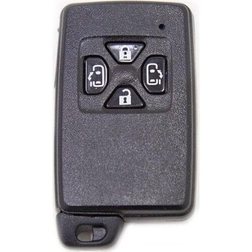 4Buttons Black Car Key Shell with two Sliding Door Buttons for Toyota Camry Reiz RAV4 Highlander Key Case Fob for Crown Prado