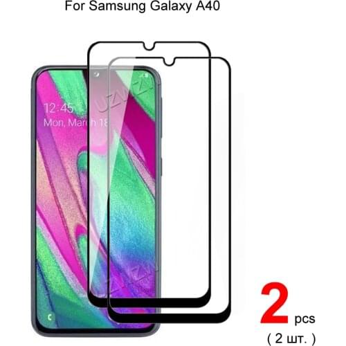 2pcs Glass For Samsung Galaxy A40 Full Cover Screen Protector Protective Tempered Glass For Samsung Galaxy A40 Tempered Glass