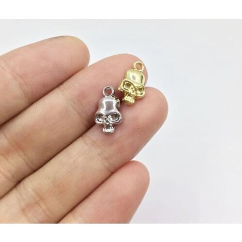 Eruifa Pretty 20pcs 10*8mm Mini Skull Zinc alloy Women charms Wholesales necklace,earring bracelet jewelry DIY handmade 2 colors