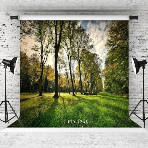 Forest Sunlight Photography Background for Photo Booth Children Kids Baby Shower Vinyl Cloth Printed Backdrop Photo Studio