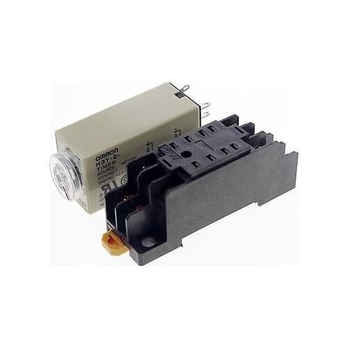 H3Y-2 Power On Time Delay Relay Solid-State Timer Max 60Min 110VAC DPDT & Socket