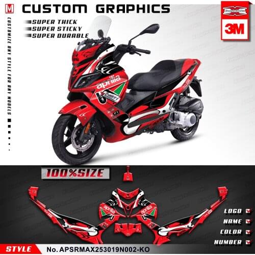 KUNGFU GRAPHICS Custom Stickers Vinyl Decal Kit Scooter Bike Décor for Aprilia SR MAX 250 300 2019 2020