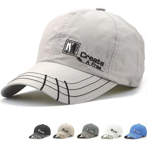 Summer Gray Baseball Cap Man Quick Dry Breathable Hat Middle Year Sports Running Sun Sun Shade Casual Hat