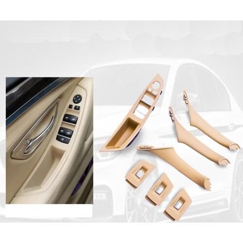 7Pcs/ Set Left Hand Drive LHD For BMW 5 series F10 F11 Gray Beige Black Car Interior Inner Door Handle Panel Pull Trim Cover