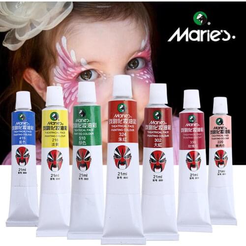 Marie’s drama makeup oil paint supplies face peking opera body painting face clown waterproof black red white childrens stage