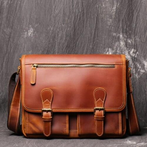 Bag Mens Genuine Leather Briefcase Male Man 12 Inch Laptop Bag Natural Leather For Men Messenger Bags Mens Briefcases