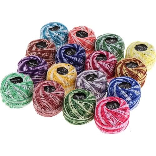Soft Cotton Threads Rainbow Colors Cotton Threads for Crochet, Stitch