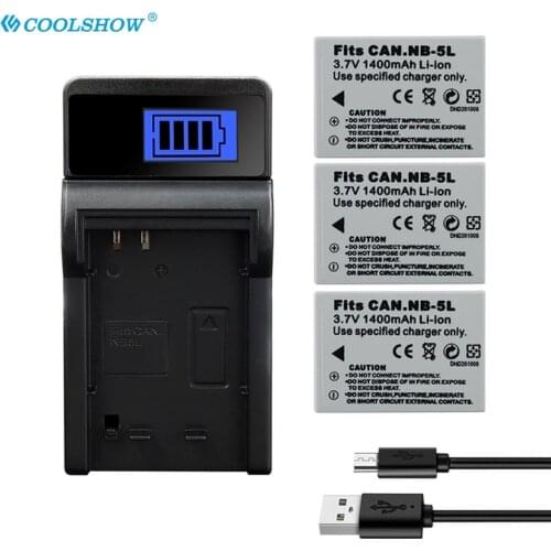 NB-5L NB5L Battery for Canon SX200is SX210IS SX220HS SX230HS CB-2LXE Shot S100 S110 SD950 SD 1400mAh Camera Batteries Charger
