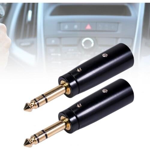 2Pcs LZ1166G Male Adapter Easy to Use Stable Performance Lightweight 6.35mm Stereo Male to Male Audio Converter for Audio Interf