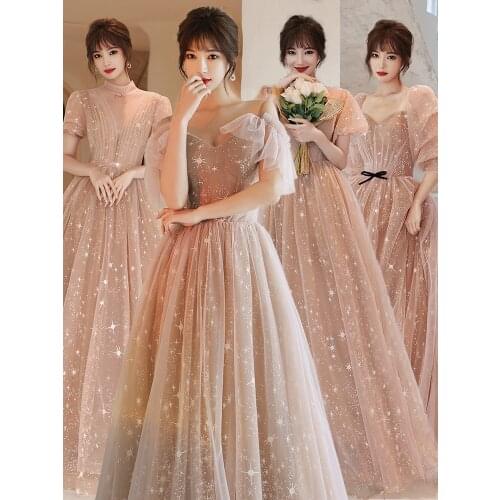 Turtleneck Gypsophila Bridesmaid Dress Bow Ruffle Wedding Guest Dress Communion Celebration Dress Birthday Party Dress