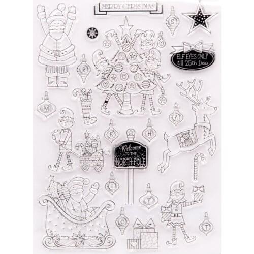 Clear Stamps Card Making Decorative DIY Scrapbooking Santa Claus Christmas Gift Transparent Handmade Stamp Photo Album Decor