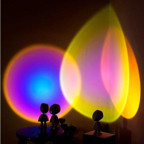 Robot Atmosphere Light 180° Sunset Red Lamp Stepless Dimming Projector LED Night Lamp Network Red Selfie Light For Wall Decor
