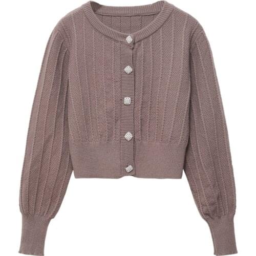 Sweet Style Knitted Women Solf Sweater Japan Style Cardigan Solid O-Neck Long-Sleeved Female Outwear Elegant Coats Short Tops