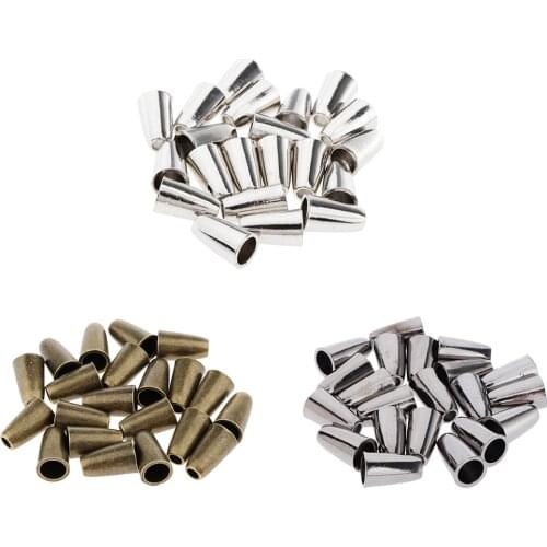 20Pcs Conical Bell Shape Stopper Cord Lock Ends Without Lid Toggle Clip Rope