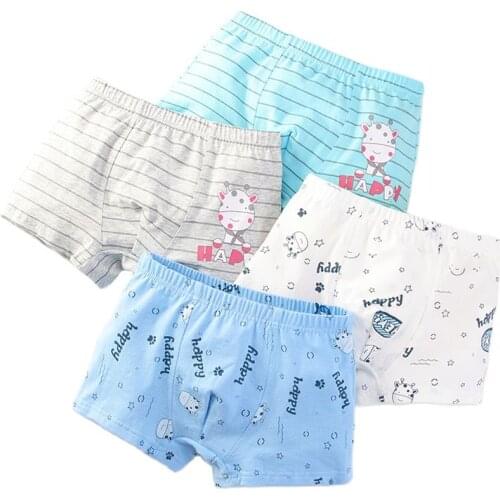 1 Piece Childrens Boxer Underpants Cozy Pure Cotton Boys Panties Middle Small Children Panty Big Childrens Underwear Boy Shorts