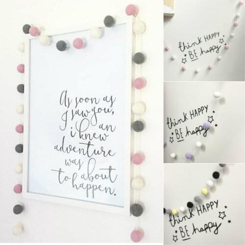 Ins Nordic Style Home Decoration Girl Childrens Room Decoration Pendant Macaron Color Hair Ball String Ornament