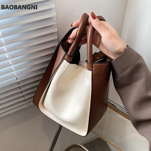 High-quality Ladies' Hit Color Retro One-shoulder Bucket Bag New Korean Fashion Messenger Bag Hot-selling Net Red Handbag