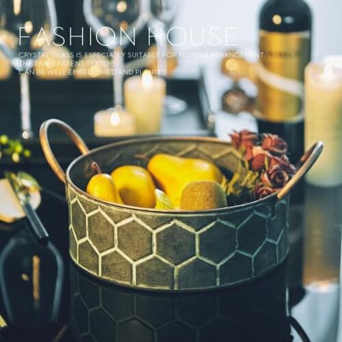 Iron Snack Plates Retro Storage Plate Home Decor Serving Tray