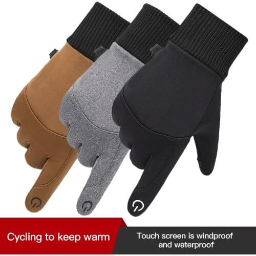 Winter Cycling Gloves with Wrist Support Touch Screen Bicycle Gloves Outdoor Sports Anti-Slip Windproof Bike Full Finger Gloves