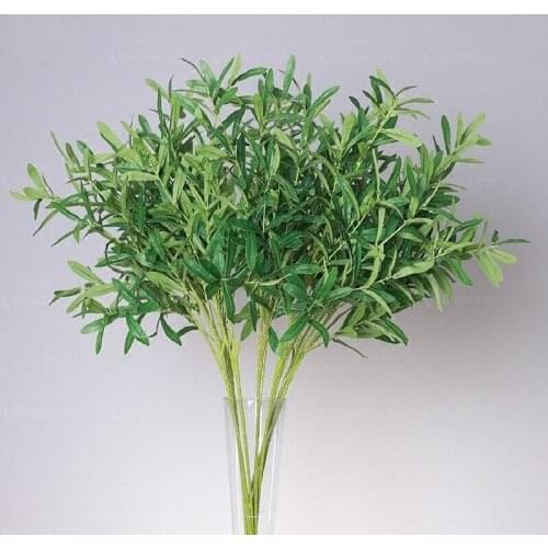 High quality 1pc Artificial European Olive Tree Branches leaf with olive fruit leaves for home wedding decor green fake flowers