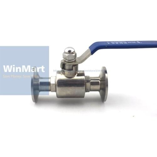 1pc 3/8" 12.7mm 304 Stainless Steel Sanitary Ball Valve 1" Tri Clamp Ferrule Type For Homebrew Diary Product