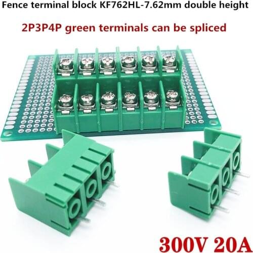 10pcs fence type PCB terminal block KF7620HL-7.62mm double layer high and low position double row 2P3P4P