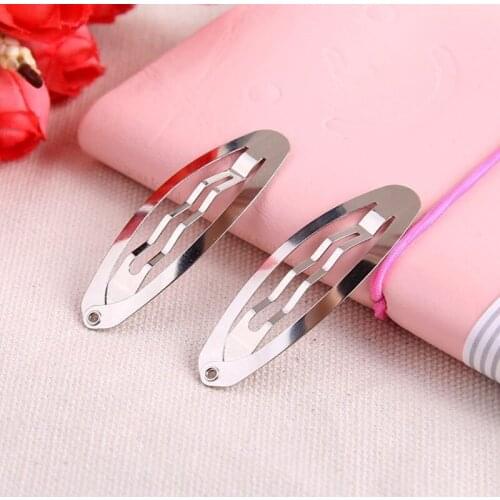 10PCS/Set Girls Hair Clips Childrens Simple style Hairpin Headdress Stainless Steel Black/Silver Flat Salon Hair Barrette