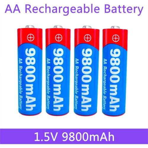 100% Original New AA rechargeable 1.5V 9800mAh 1.5V New Rechargeable AA battery for led light toy Camera Microphone battery