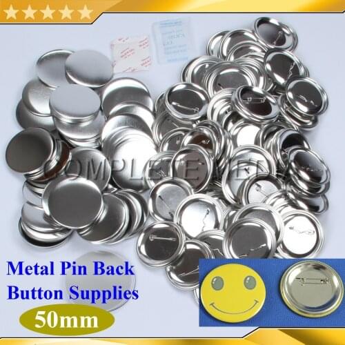 2" 50mm 1,000Sets NEW Professional All Steel Badge Button Maker Pin Back Metal Pinback Button Supply Materials