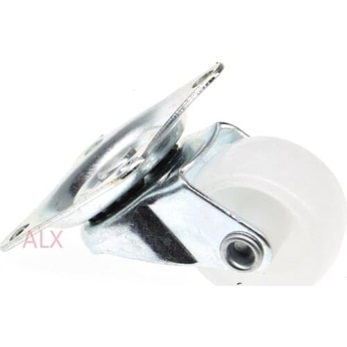 4PCS 10KG Universal Swivel Casters 1" Furniture Wheel Castor White PP Nylon Dual Roller Wheel For Platform Trolley Chair