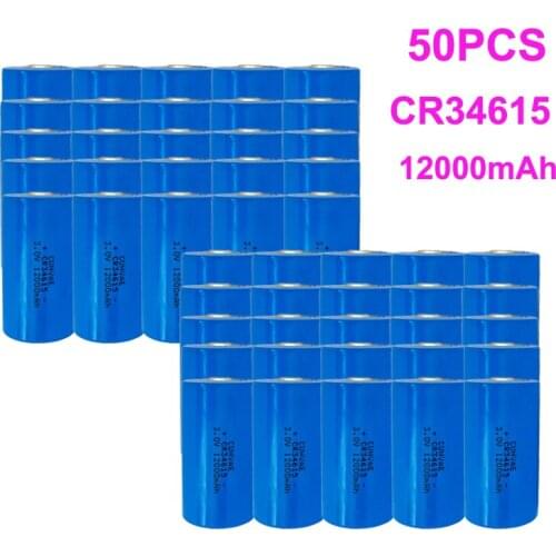 50PCS 3.0V 12ah CR34615 34615 D Size 12000MAH Non-rechargeable Battery D Type Li-MnO2 Batteries lithium batteries for 10years