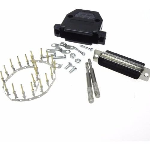 50pcs/lot DB25-25pin male crimp type socket with the screws DB25 cable connector socket set metro cable